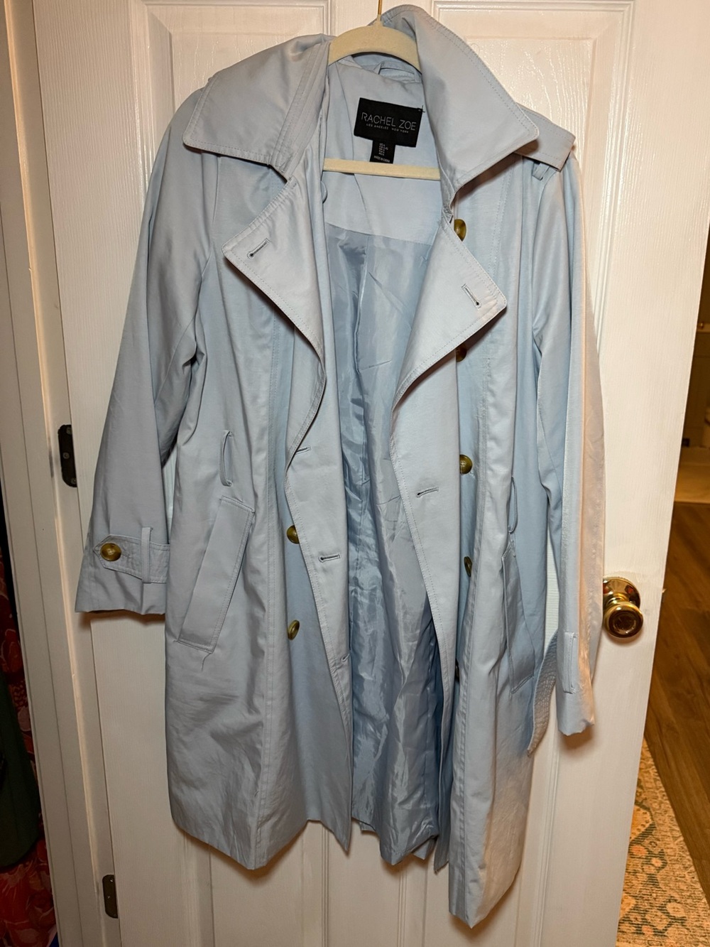 Rachel Zoe Light Blue Trench Rain Coat